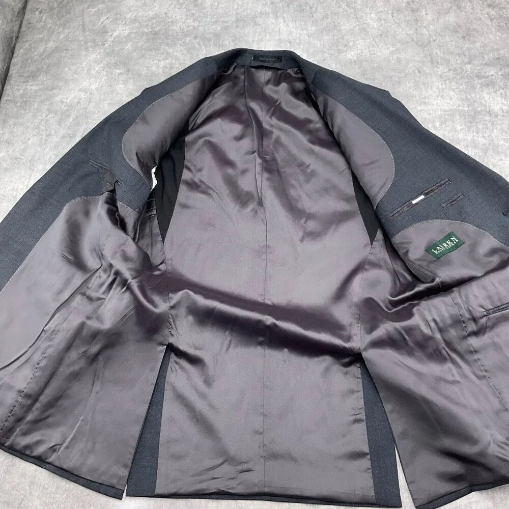Lauren Ralph Lauren‎ Blazer Men 40 Gray Wool Classic Career Jacket VTG Canada